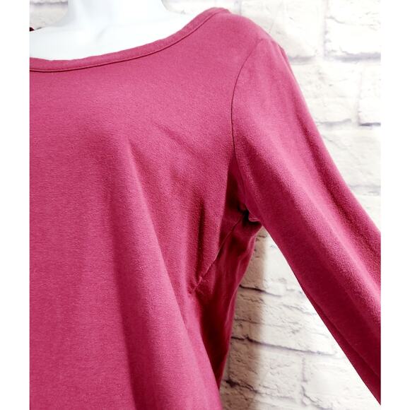 Old Navy Active Dark Pink Long Sleeves Criss Cross Back Top S Thumb Holes Soft - Picture 2 of 5